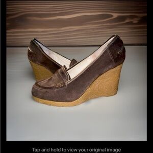 Michael Kors Rory Suede Penny Pump Wedges, women’s size 7